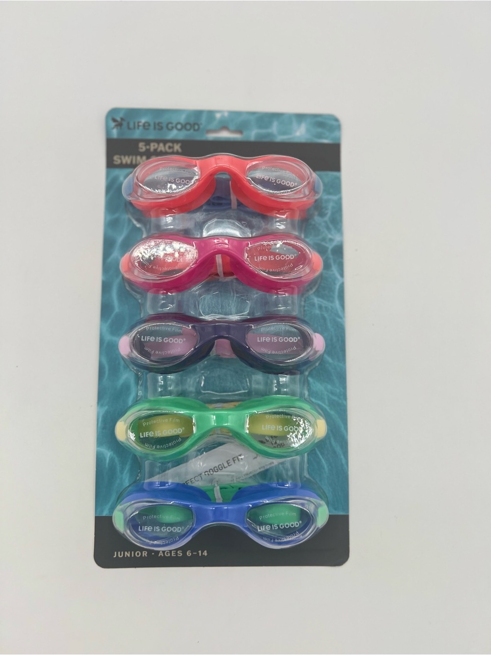 Life is Good 5-Pack Swim Goggles Kids Ages 6-14